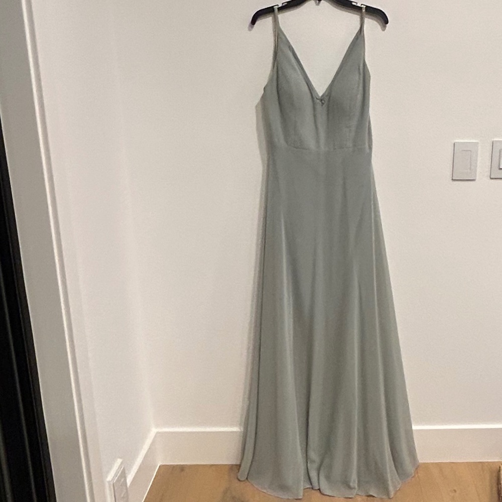 Jenny Yoo Collection sage chiffon gown – size 14